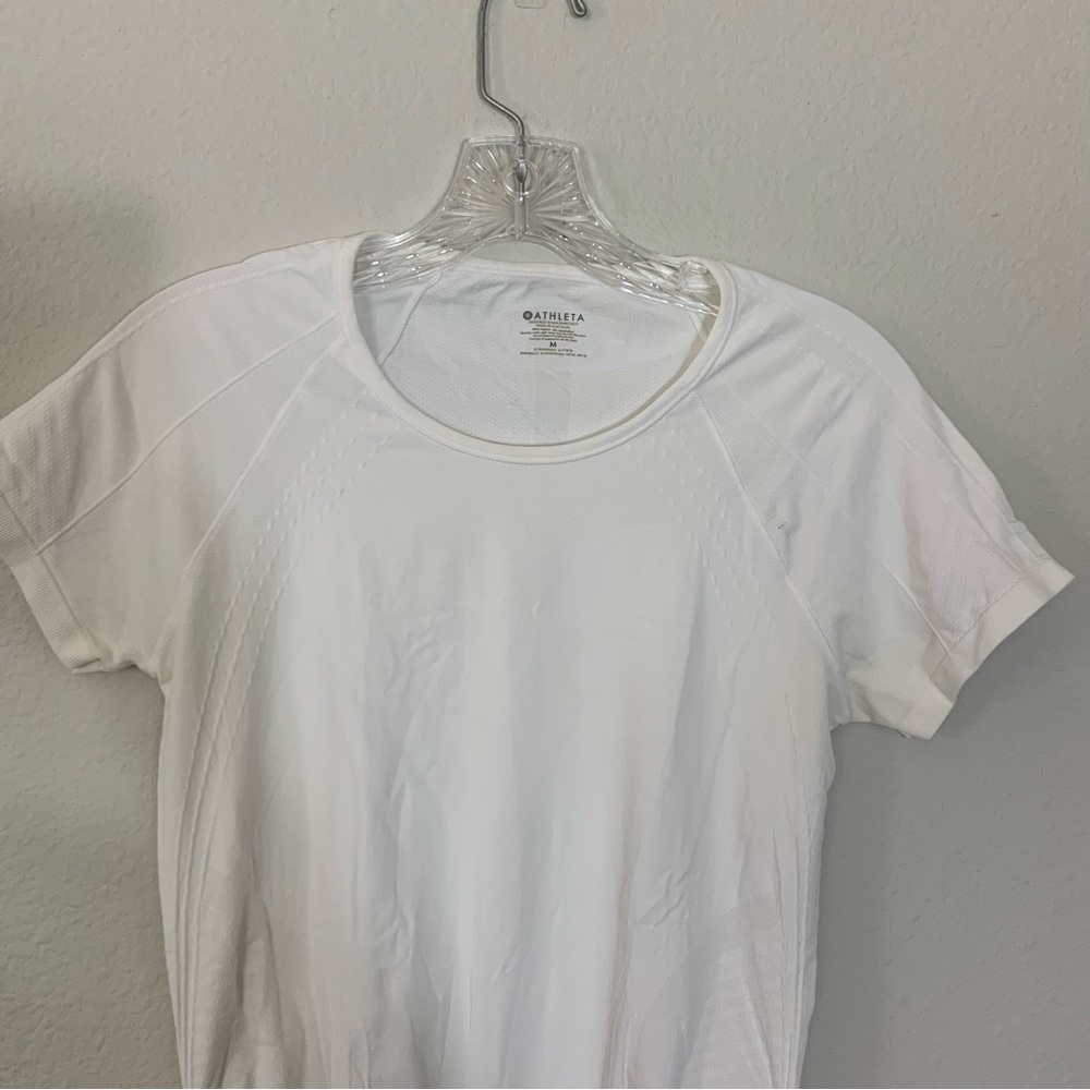 Athleta white workout stretchy  top size M - Picture 5 of 9